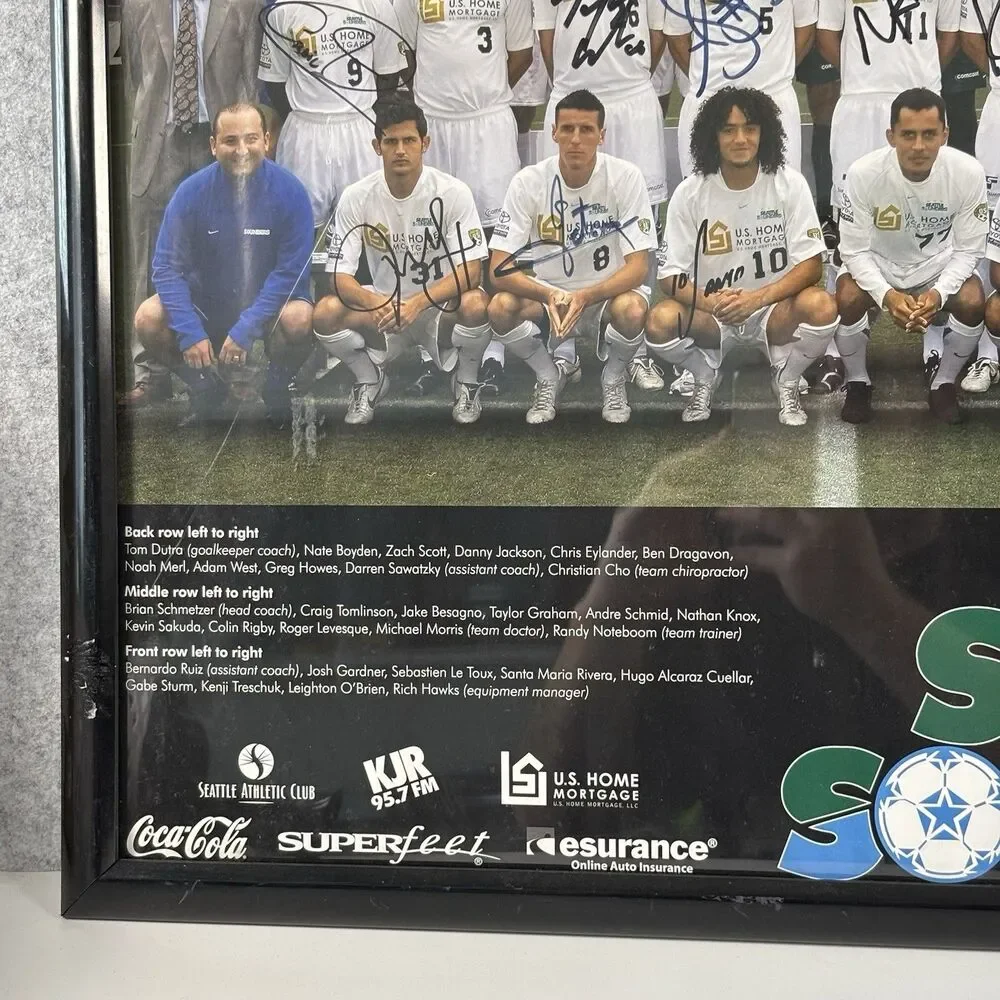 2007 Seattle Sounders FC Team Poster Signed Autographed Auto MLS Soccer Football